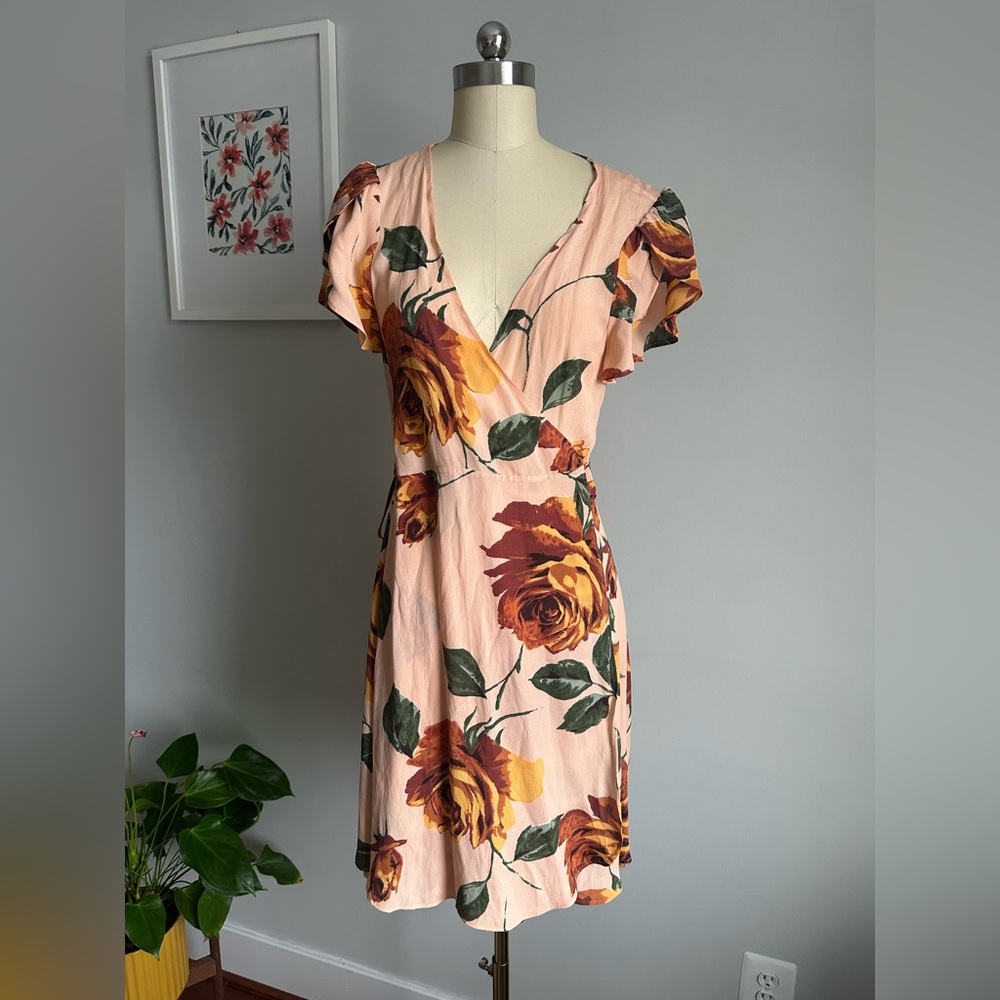 Christy Dawn Rose Mini Wrap Dress size 2